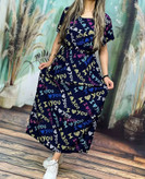 پیراهن زنانه ساحلی بلند آستین کوتاه